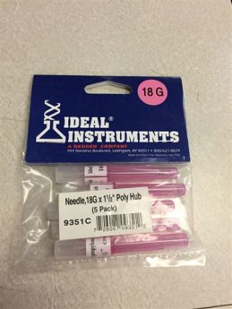 Ideal Instruments 18G x 1 1/2" Poly Hub Needles 5 pk
