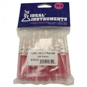 Ideal Instruments 18 G x 1 1/2" Poly Hub needles 25 pk 
