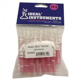 Ideal Instruments Poly Hub 18 G x 1" Needle 25 ct
