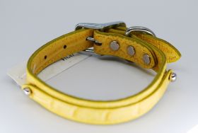 OmniPet Signature Leather Slider Collar-Yellow Croco