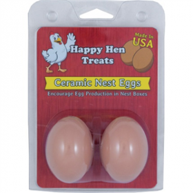 Happy Hen Ceramic Nest Egg Brown - 2pk