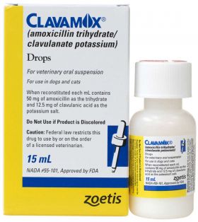 Clavamox (Amoxicillin/Clavulanate) Drops 15ml