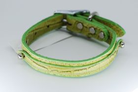 OmniPet Signature Leather Slider Collar-Green Croco