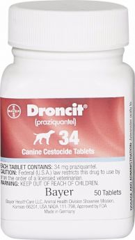 Droncit 34mg Canine Cestocide Tablets