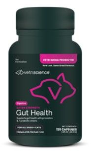 Extra Strength Gut Health Capsules for All Dogs and Cats 120ct