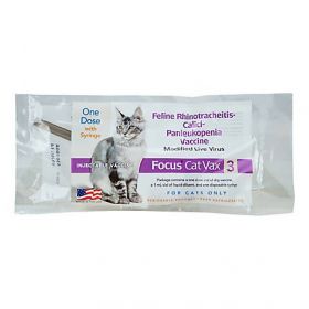 Focus Cat Vax 3 Single Dose 1ml Vaccine for Cats with Syringe