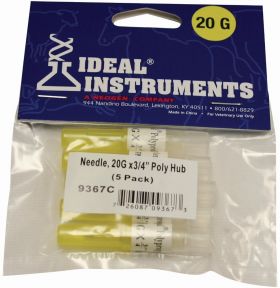 Ideal Instruments 20G x 3/4" Poly Hub Needles 5 pk