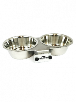 Kennel Gear 2 Quart Double Bowl System with Stainless Steel Yoke