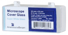 Microscope Cover Slip Super White Glass 22mm x 22mm 160ct