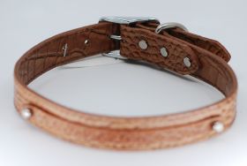 OmniPet Signature Leather Slider Collar-Mocha Croco