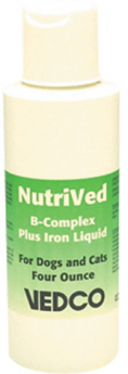NutriVed B-Complex Plus Iron Liquid for Dogs & Cats 4oz