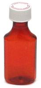 Plastic Oral Medicine Bottle with Child Safety Cap Amber