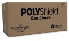 PolyShield Can Liner Trash Bags Brown 30 Gallon 150ct
