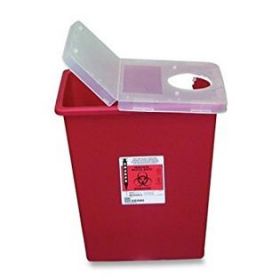 SharpSafety Sharps Container with Hinged Lid Red