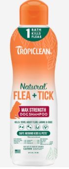 Tropiclean Natural Flea & Tick Maximum Strength Shampoo 20oz