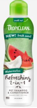 Tropiclean Watermelon Refreshing 2-in-1 Pet Shampoo 20oz