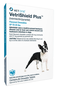VetriShield Plus Flavored Chewables for Dogs 6ds