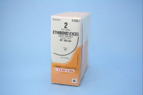 Ethibond Excel Non-Absorbable Suture #2, 20" Green Braided Polyester, 3/8 Circle, 75mm Reverse Cutting Needle (LR